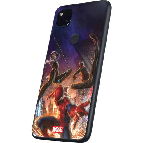 Marvel Spiderman Group Wall Google Pixel 4a Skin